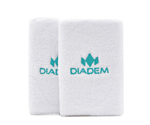 Opaska na nadgarstek DIADEM (2-pak) Double Wide 5" - Białe