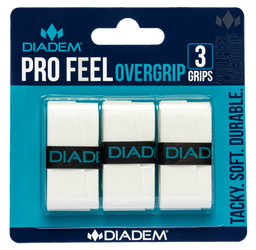 DIADEM Pro Feel Overgrip (3-pak) owijki tenis, badminton, squash Białe